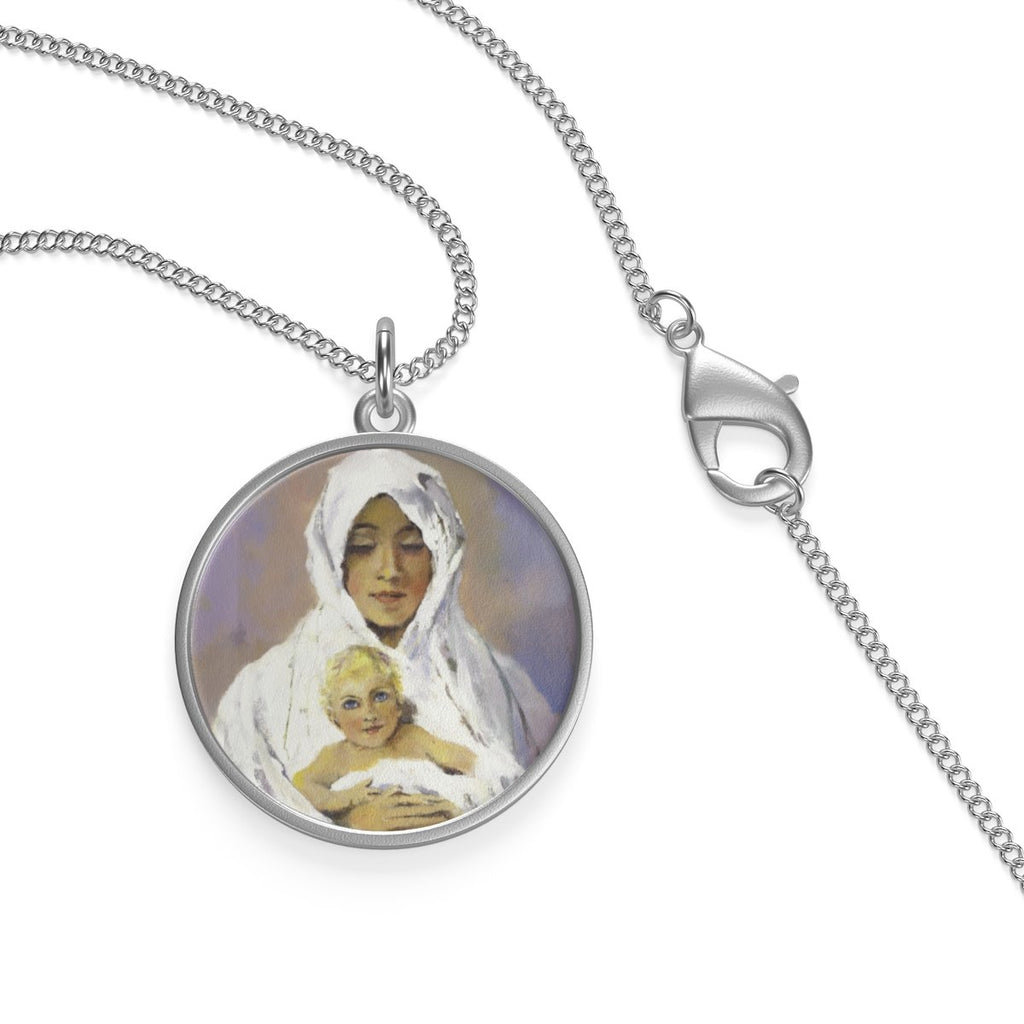 Blessed Mother With Child Necklace