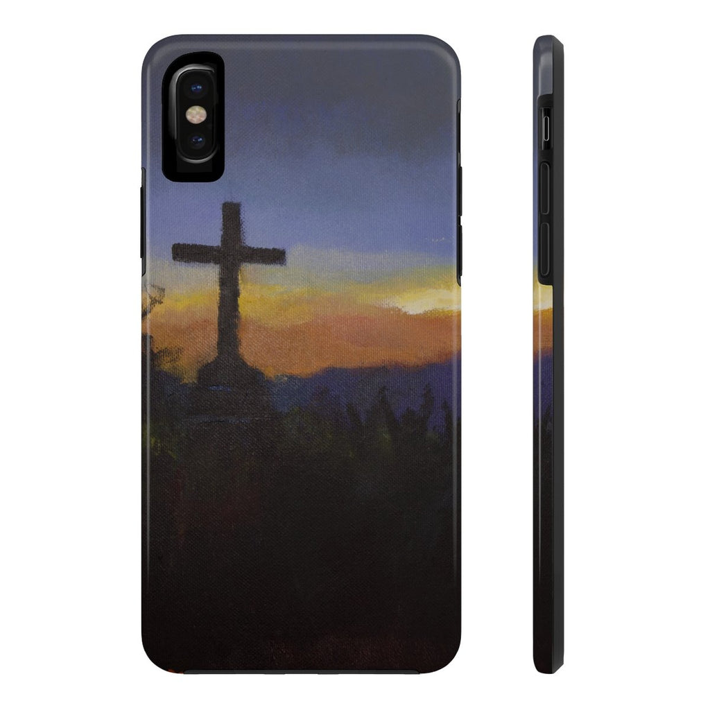 Tough Phone Case With Cross Mountain Artwork