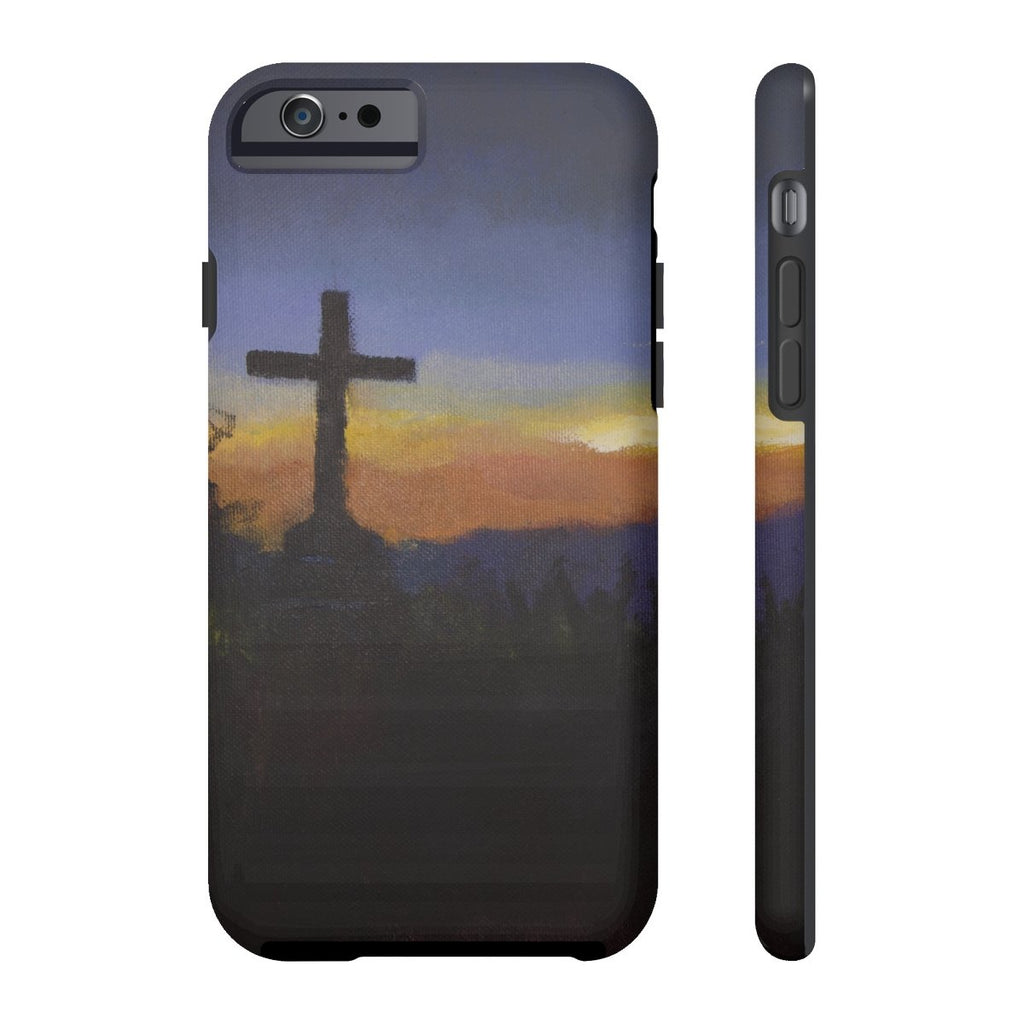 Tough Phone Case With Cross Mountain Artwork