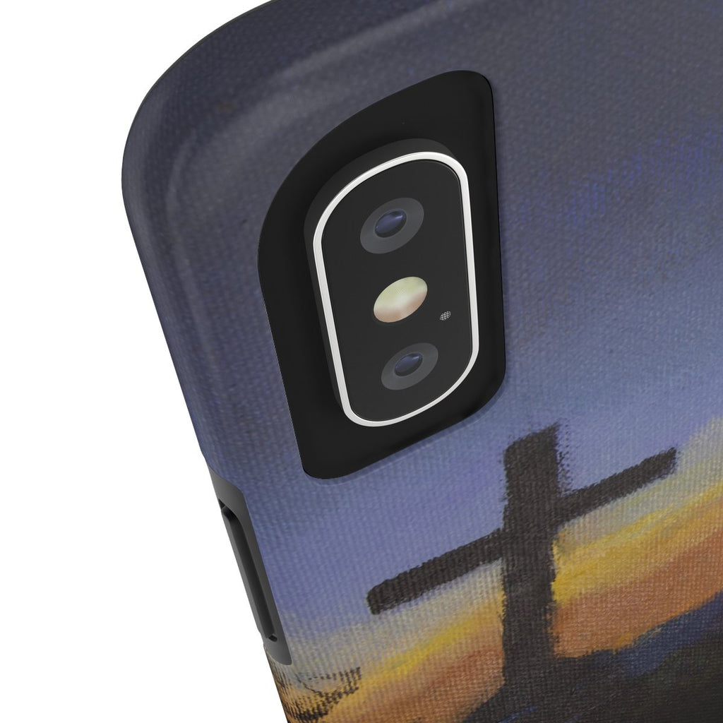 Tough Phone Case With Cross Mountain Artwork