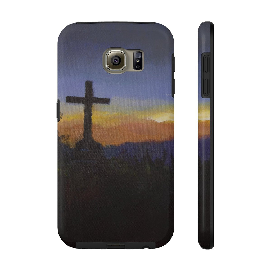 Tough Phone Case With Cross Mountain Artwork