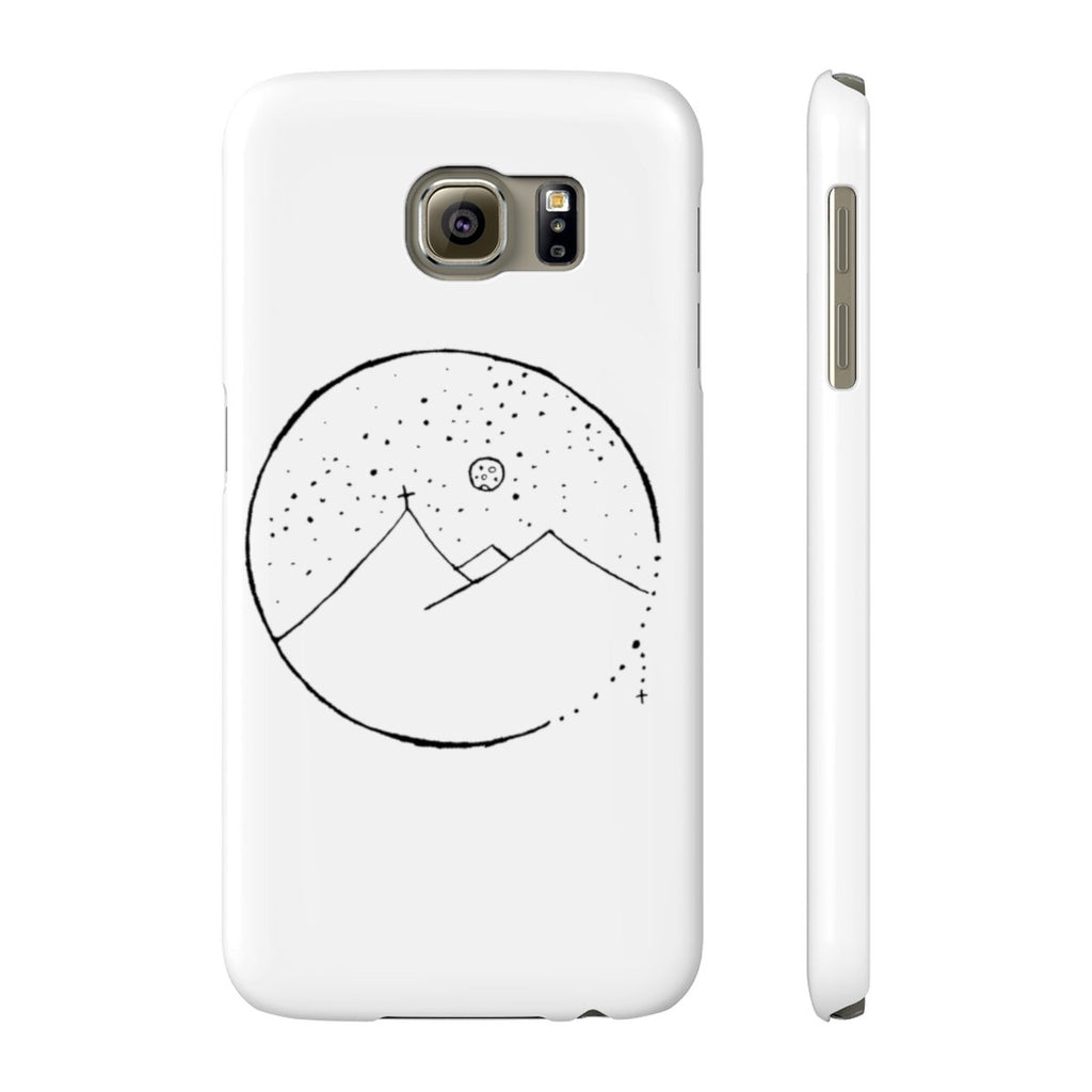Slim Mate Phone Case with Cross Mountain Scene