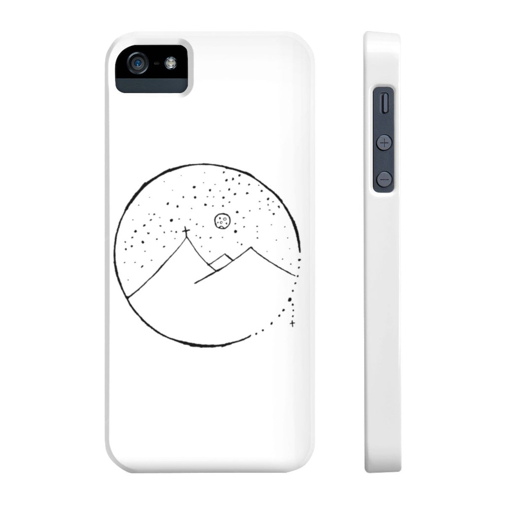 Slim Mate Phone Case with Cross Mountain Scene