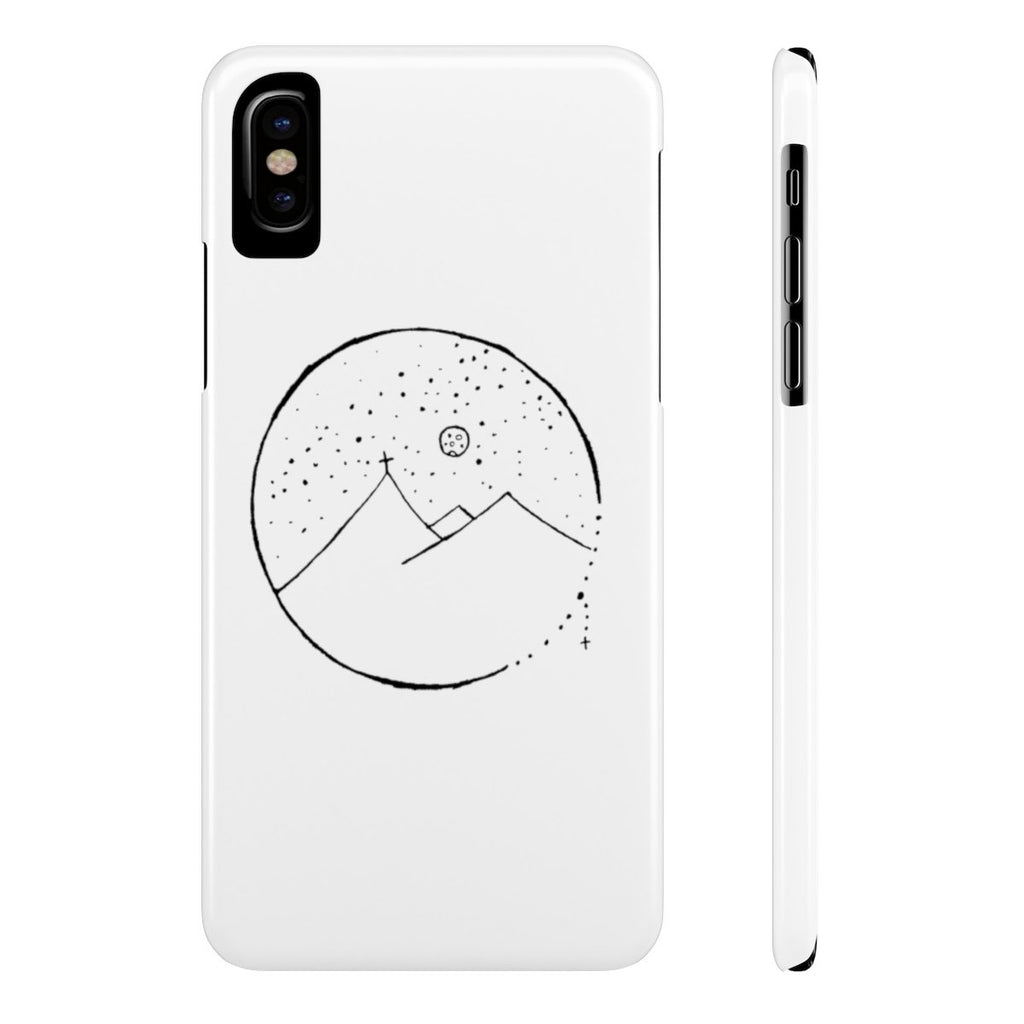 Slim Mate Phone Case with Cross Mountain Scene