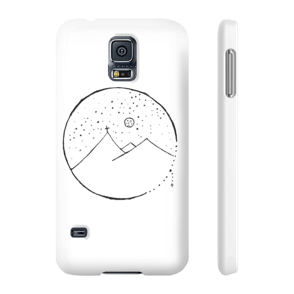 Slim Mate Phone Case with Cross Mountain Scene