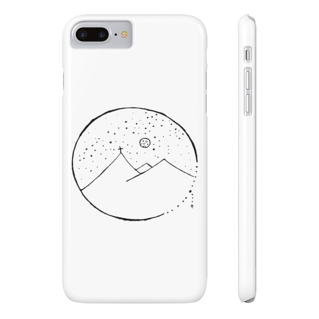 Slim Mate Phone Case with Cross Mountain Scene