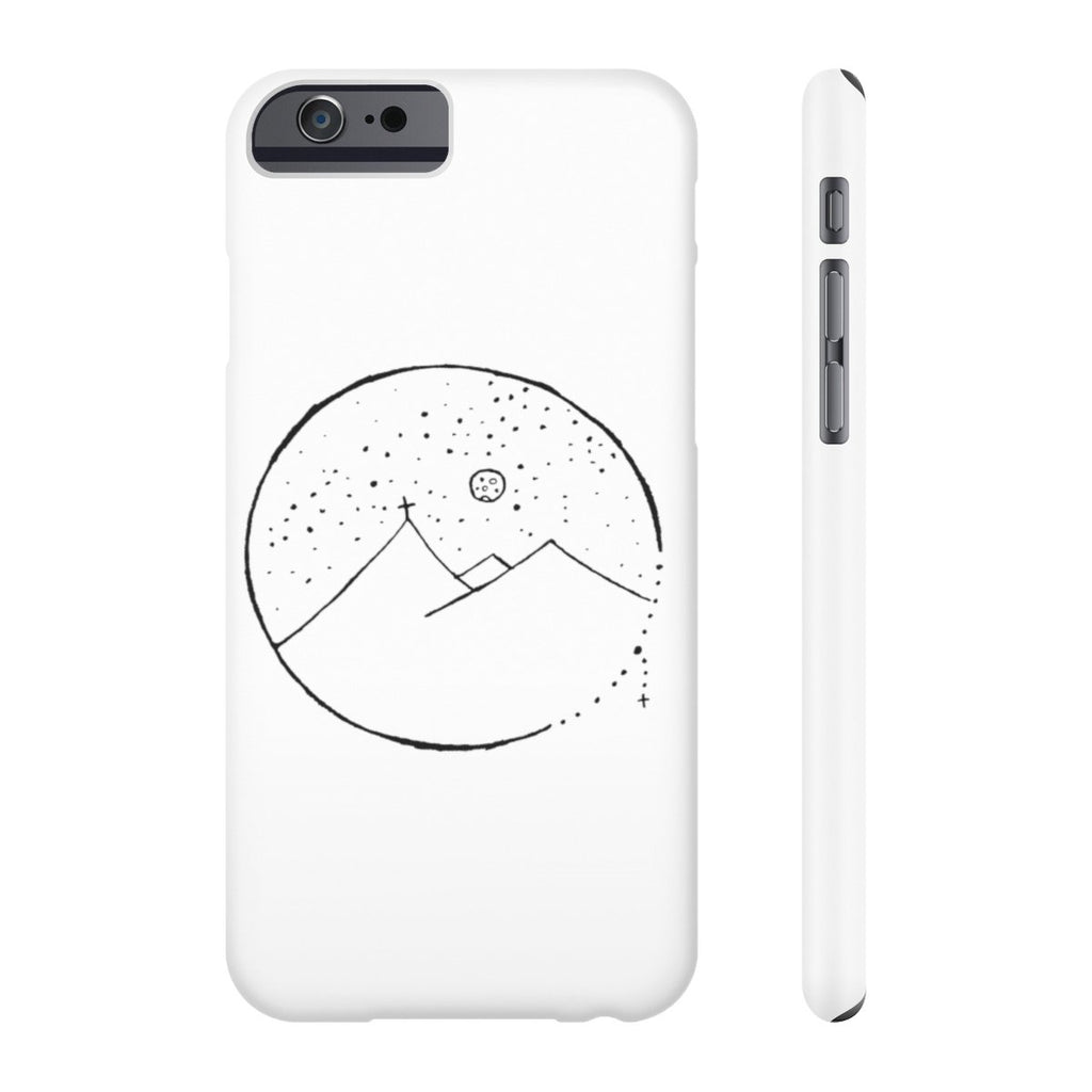 Slim Mate Phone Case with Cross Mountain Scene