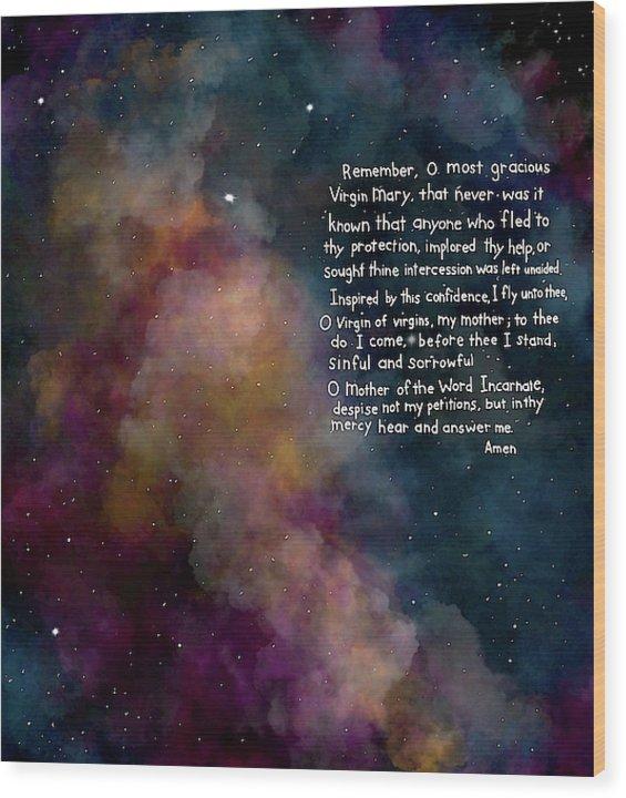 Memorare Prayer - Wood Print