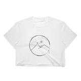 Women's Crop Top With Cross Mountain Scene