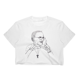 Women's Crop Top With Fr. Rene Robert Sketch