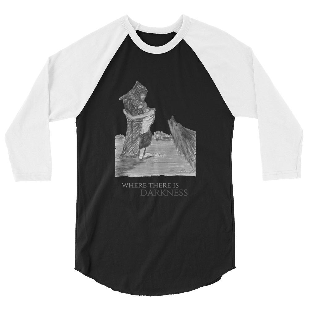 St. Francis Embrace Sketch - 3/4 sleeve raglan shirt