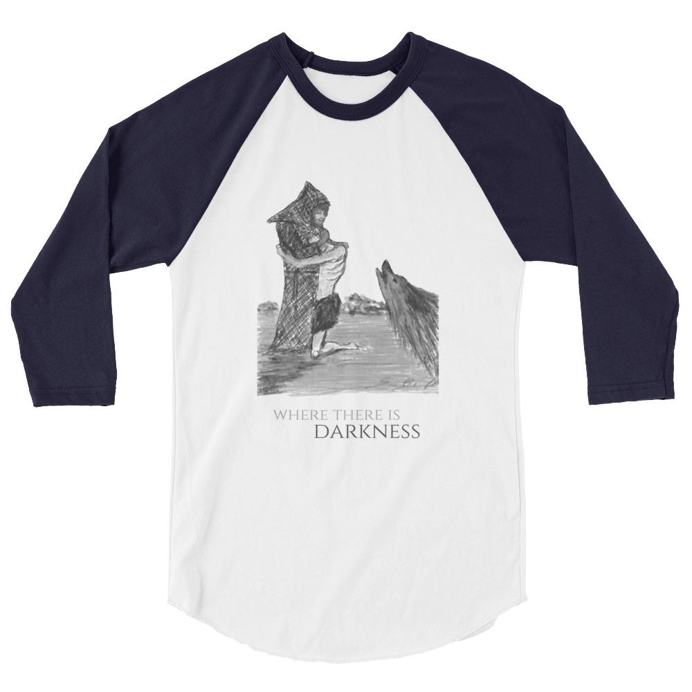 St. Francis Embrace Sketch - 3/4 sleeve raglan shirt