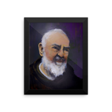 Framed Padre Pio Painting Poster