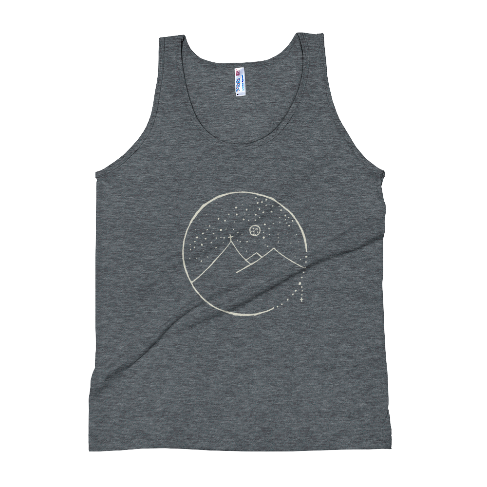 Cross Mountain Scene Unisex Tank Top