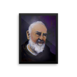 Framed Padre Pio Painting Poster