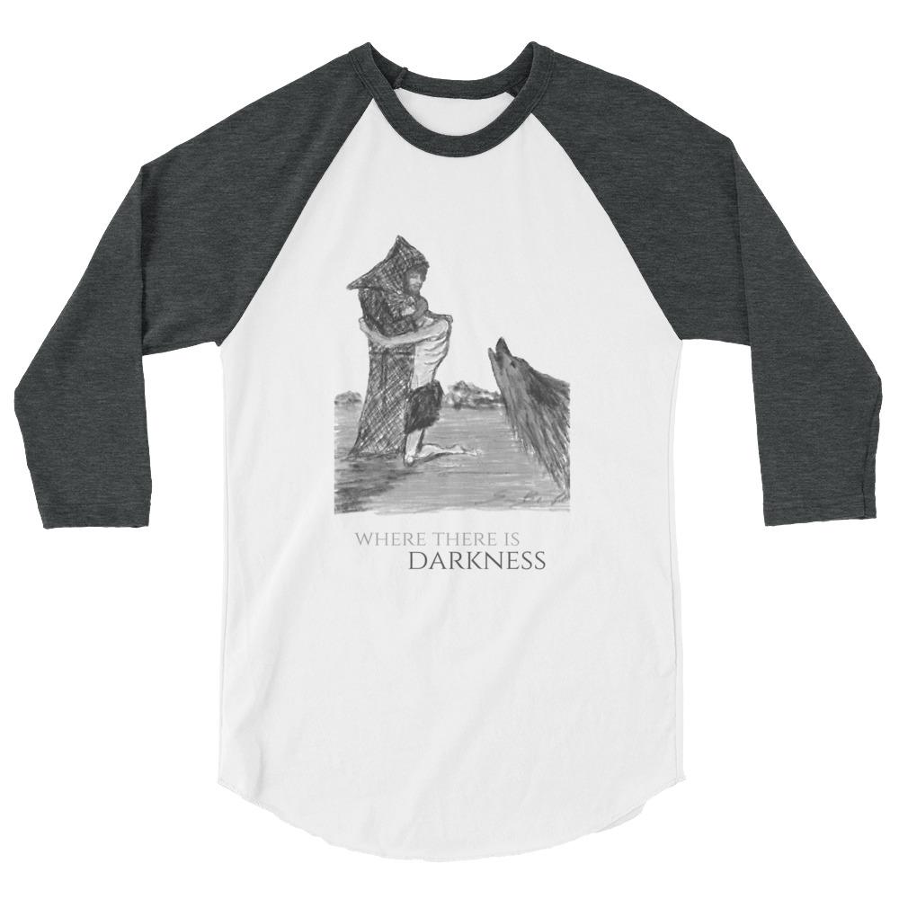 St. Francis Embrace Sketch - 3/4 sleeve raglan shirt
